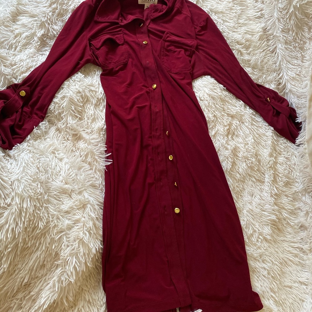 Red buttoned up dress! S!